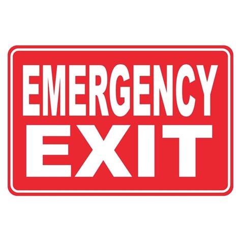 Rectangular Plastic Emergency Exit Sign-PSE-0090 - The Home Depot