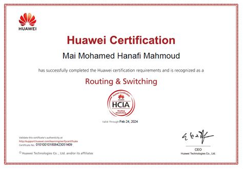 HCIA Routing and Switching certified - Huawei Enterprise Support Community