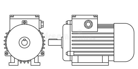 Motor Eléctrico Del Contorno Ilustración del Vector - Ilustración de ...
