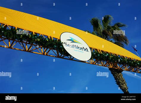 SAN DIEGO, CA -5 JAN 2020- View of SeaWorld, a landmark marine animal theme park in San Diego ...