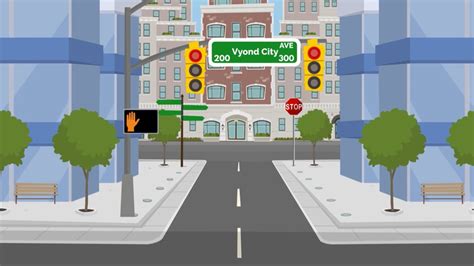 Downtown Vyond City, U.S.A. in 2023 | Traffic light, City, Downtown