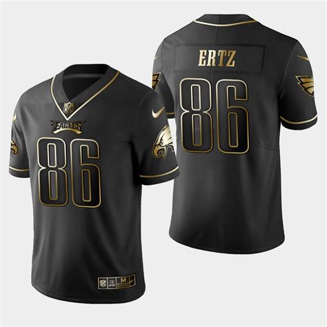 Eagles #86 Zach Ertz Golden Edition Jersey - Black