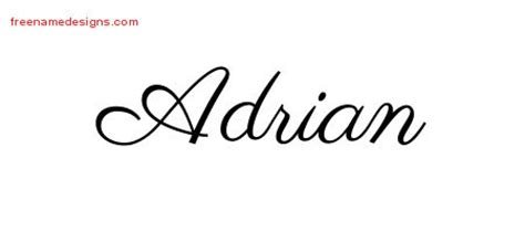 Classic Name Tattoo Designs Adrian Printable - Free Name Designs