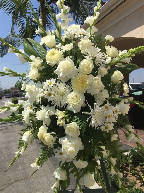 White Funeral Spray Arrangement in Los Angeles, CA | Highland Park Florist