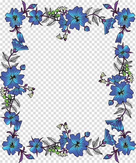 Blue Floral Borders And Frames : Photoshop floral border design in a high resolution psd file ...