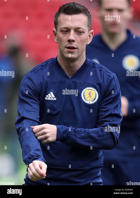 Scotland's Callum McGregor during the training session at Hampden Park ...