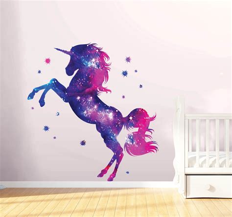 Stars Unicorn Wall Sticker Fantasy Girls Bedroom Wall Art Cute Nursary Decal by BoultonsGraphics ...