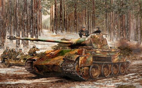 Panzer V Panther with Winter/Forest Camouflage Full HD Wallpaper and Background Image ...