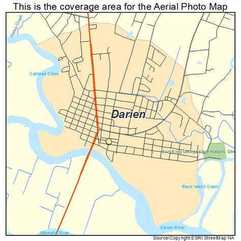 Aerial Photography Map of Darien, GA Georgia