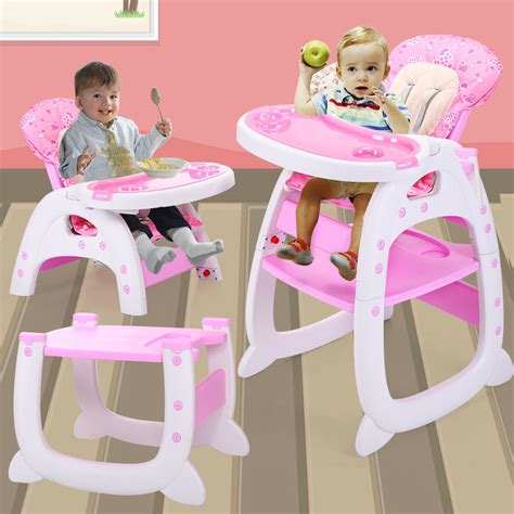 Lowestbest 3 in 1 High Chair for Baby, Adjustable Convertible Infant Toddler Chair and Booster ...