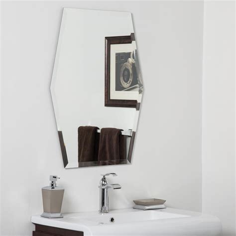 Decor Wonderland 31 in. x 23 in. Hexagon Century Modern Bathroom Mirror with Beveled Edge ...