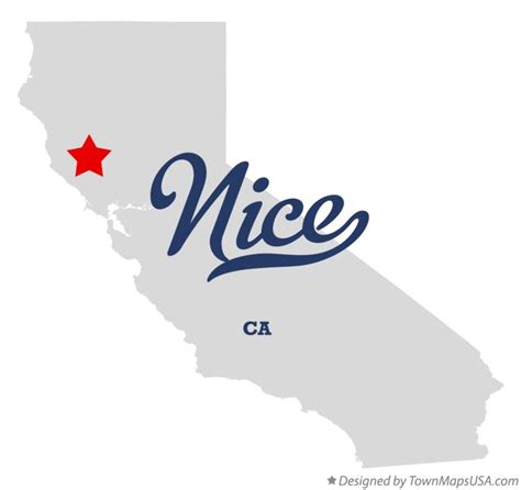 Map of Nice, CA, California