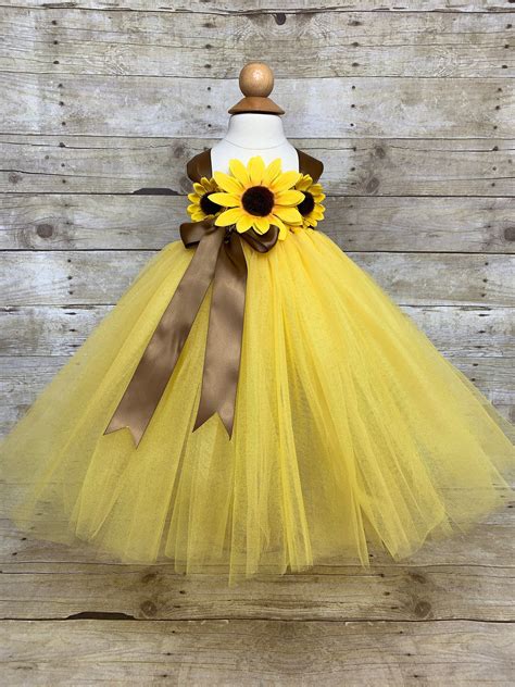 Sunflower yellow tutu dress & headband Baby toddler 12 24 | Etsy | Dress headbands, Yellow tutu ...