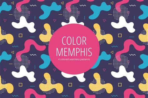 Color Memphis Free Seamless Pattern - GraphicSurf.com (DesZone.net)