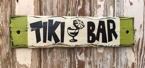 Tiki Bar. Rustic Wood Sign. Great for Lake House, Beach House or By the ...