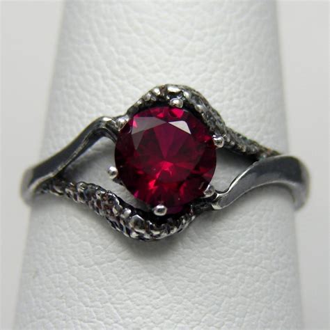 3 DAY SALE Red And Black Engagement Ring #2417297 - Weddbook