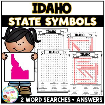 Idaho State Symbols Word Search Puzzle Worksheets by Creative Learning ...