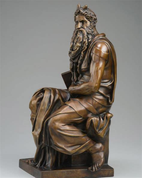 Famous Bronze Moses sculpture by Michelangelo with Horns - Aongking