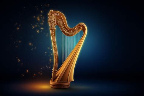 Premium AI Image | Melodic Harp background music Lyre classical Generate Ai