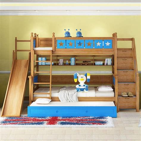 Made To Order Colourful Triple Bunk With Stairs & Slide £995.00 This girls/boys bed is the ...