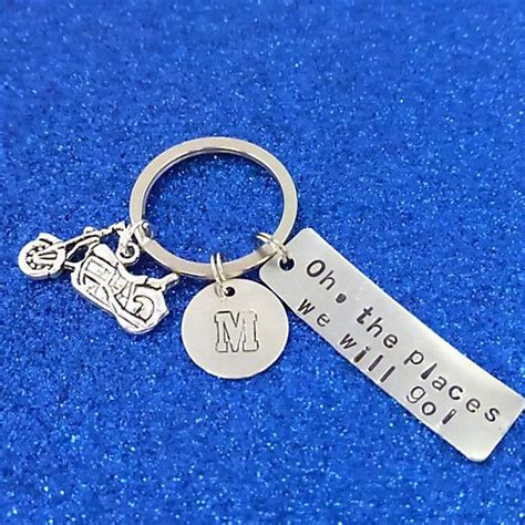 Personalized Motorcycle Keychain Monogram Intial - Etsy