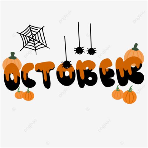 Octubre Con Tema De Halloween PNG ,dibujos Octubre, Víspera De Todos Los Santos, Halloween PNG y ...