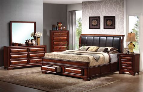 Platform Bedroom Furniture Set with Leather Headboard Beds 115 | Xiorex