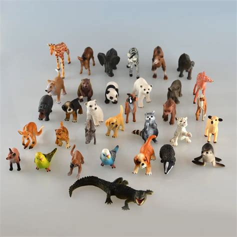 Starz 33pcs/lot Small Plastic Animals Simulation X max Gift Various Kinds Fence Animals Toys For ...