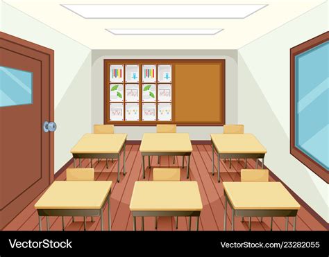 Empty classroom interior design Royalty Free Vector Image