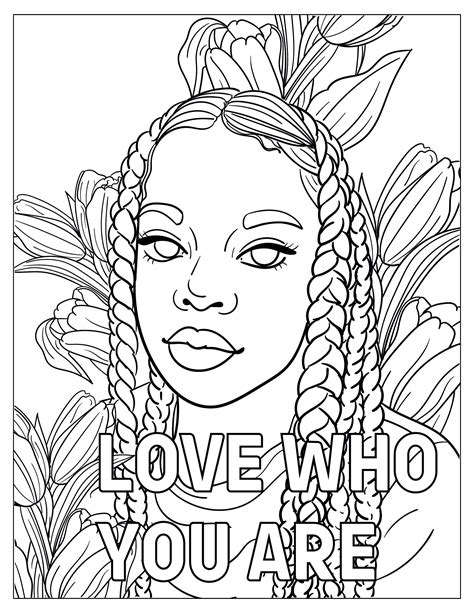 Love Who You Are Inspirational Coloring Page Black Woman - Etsy in 2022 | Coloring pages, Disney ...