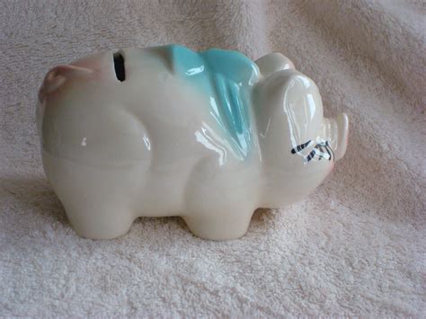 Small Ceramic Vintage Piggy Bank - Pigs