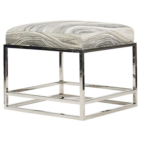 Gabby Modern Polished Steel Grey Marble Footstool | Kathy Kuo Home Steel Side Chair, French ...