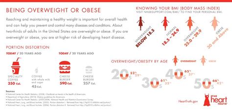 Heart Disease Risk Factor Infographic: Being Overweight or Obese. Body fat and obesity by age ...