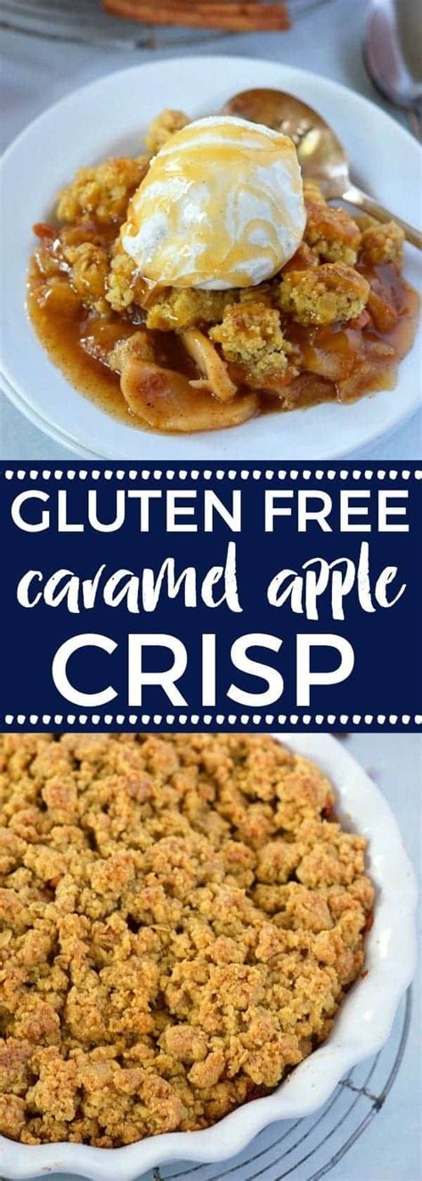 Gluten Free Caramel Apple Crisp for the perfect fall dessert. Dairy free option. Recipe from ...