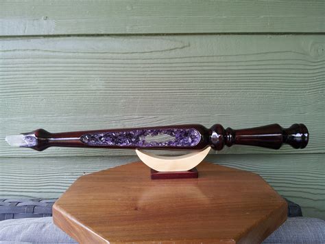 Spruce Wand With Amethyst and a Quartz Cystal Point Crescent - Etsy Australia in 2022 | Wands ...