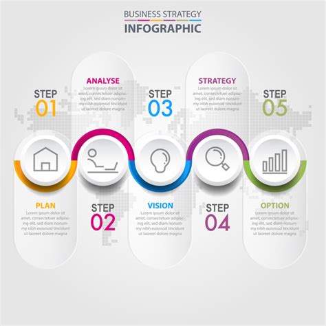 Business strategy infographic template vector 12 free download