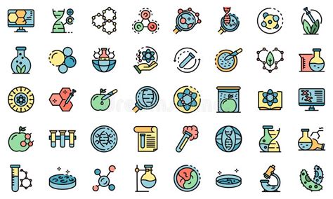 Biomedical Science Icons Set, Outline Style Stock Vector - Illustration of cigarette, care ...