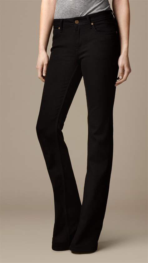 Lyst - Burberry Hempton Black Rinse Bootcut Jeans in Black