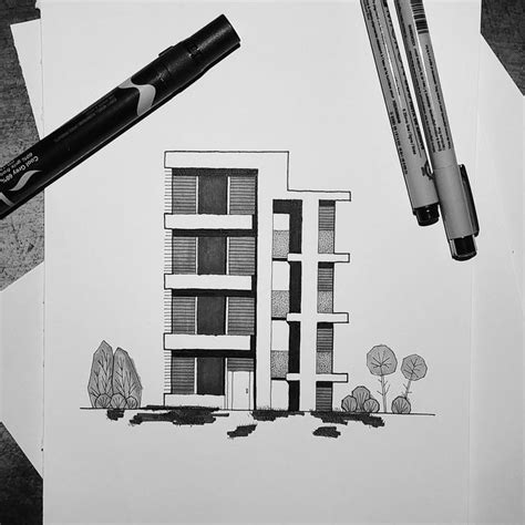 Modern Facade | Architecture drawing, House design drawing ...