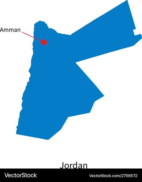 Detailed map jordan and capital city amman Vector Image