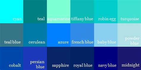 Colors for the bedroom | Blue shades colors, Shades of blue names, Blue green paints