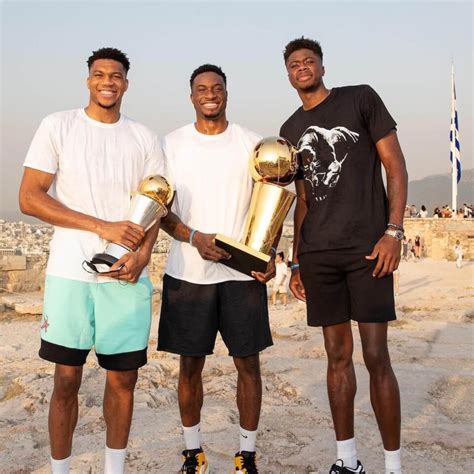 Antetokounmpo Brothers Pose With Shining NBA Trophies at the Acropolis - The Pappas Post