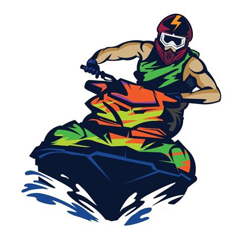 Jet ski Water sport vector illustration logo design, perfect for club team logo and tshirt ...