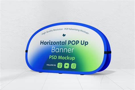 Horizontal Pop Up Banner PSD Mockup, Front View – Original Mockups