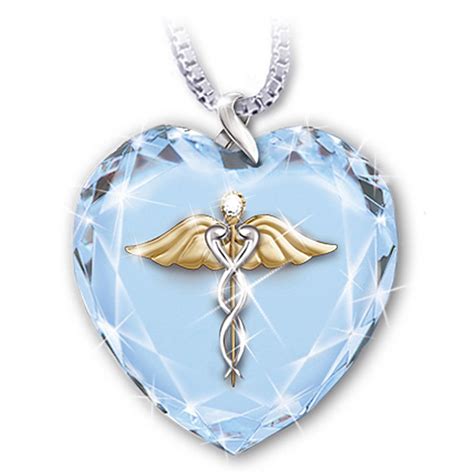 Nurse's Serenity Prayer Diamond Pendant Necklace | Crystal heart pendant, Pendant necklace ...