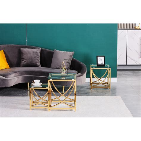 Mercer41 Oles Coffee Table, Nesting Coffee Tables, Glass Coffee Table, Living Room Table | Wayfair