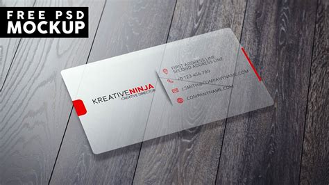 Unique 30 Mil Transparent Plastic Business Card Mockup | Free PSD Mockups