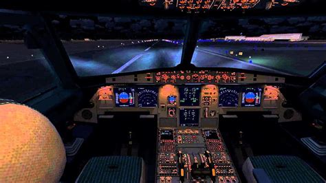 Airbus A320 night takeoff at Tenerife South Airport, Cockpit View ...