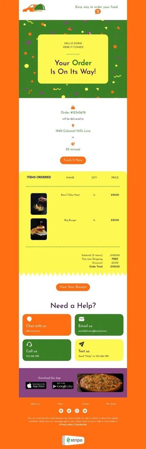 Easy way to order your food Email Template by Anastasiia Babintseva — Stripo.email