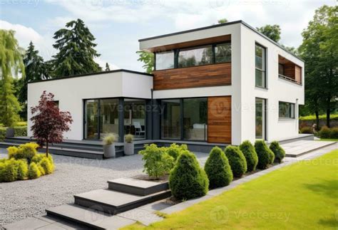 Modern house with garden 26829003 Stock Photo at Vecteezy